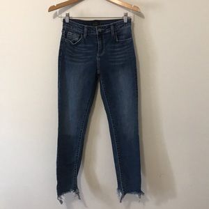 Mid Rise Distressed Bottom Jeans
